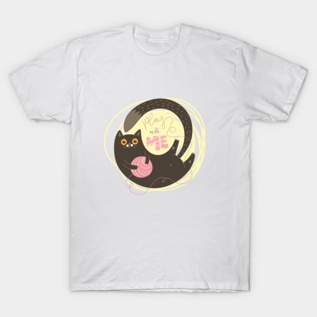 Play with me cat T-Shirt by Marysha_art